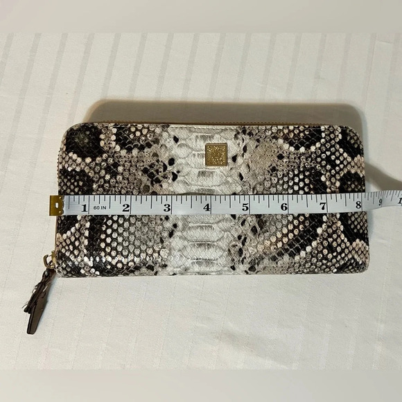 Ann Klein snakeskin wallet  brown/cream - Picture 16 of 16